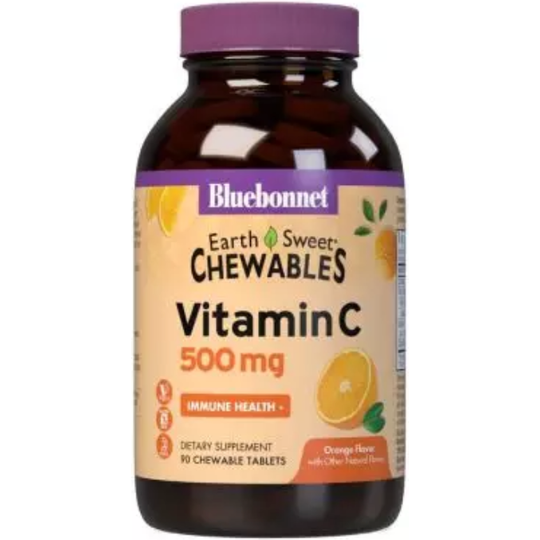 Bluebonnet Earthsweet Chewables Vitamin C 500mg 90 Orange Tablets
