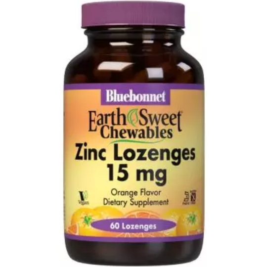 Bluebonnet EarthSweet Chewables Zinc 15mg Orange 60 Lozenges