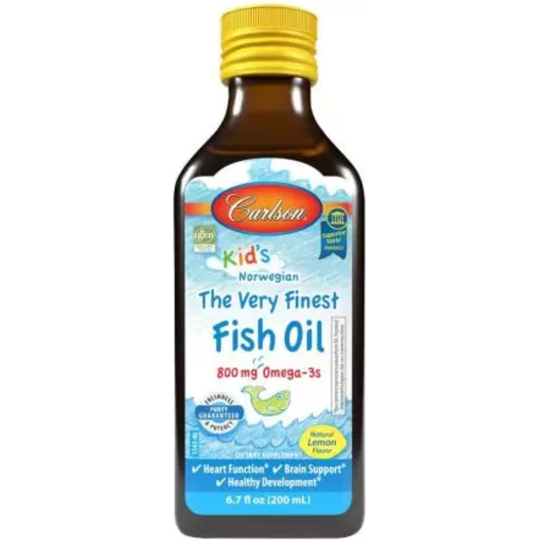Carlson Labs Kid's The Very Finest Fish Oil 800mg 6.7oz (200ml) Lemon Flavour
