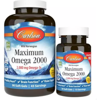 Carlson Labs Maximum Omega 2000mg 90 Softgels Plus 30 Softgels Free