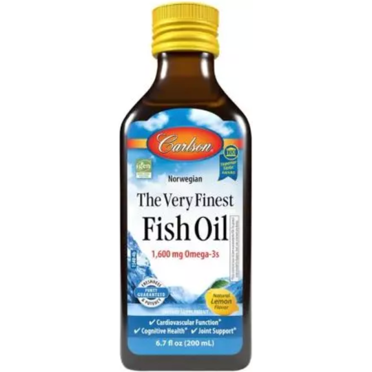 Carlson Labs The Very Finest Fish Oil 1,600mg 6.7oz (200ml) Lemon Flavour