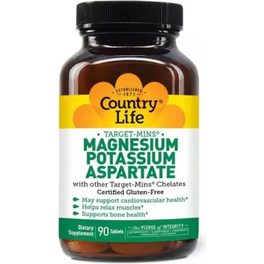 Country Life Target-Mins Magnesium Potassium Aspartate 90 Tablets