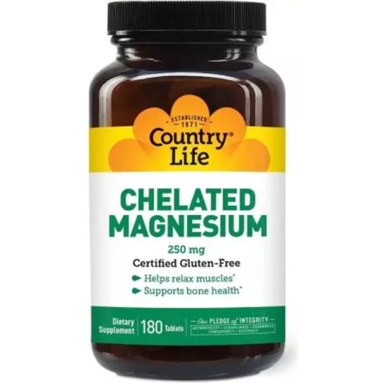 Country Life Chelated Magnesium 250mg 180 Tablets