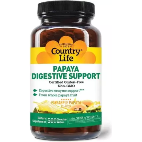 Country Life Papaya Digestive Support 500 Chewable Tablets