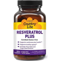 Country Life Resveratrol Plus 120 Vegan Capsules