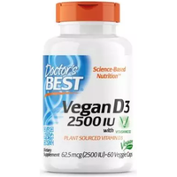 Doctor's Best Vegan D3 with Vitashine D3, 2,500 IU 60 Veggie Capsules