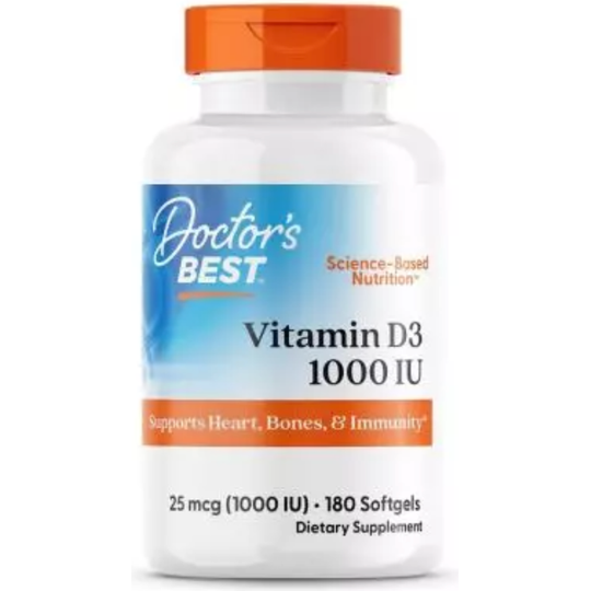 Doctor's Best Vitamin D3 25 mcg (1,000 IU) 180 Softgels