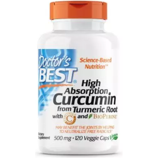 Doctor's Best High Absorption Curcumin 500 mg 120 Veggie Capsules