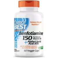 Doctor's Best Benfotiamine 150 + Alpha-Lipoic Acid 300 60 Veggie Capsules