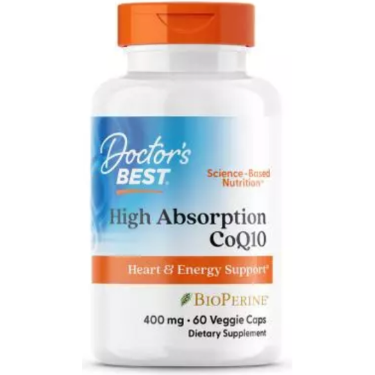 Doctor's Best High Absorption CoQ10 with BioPerine 400 mg 60 Veggie Capsules
