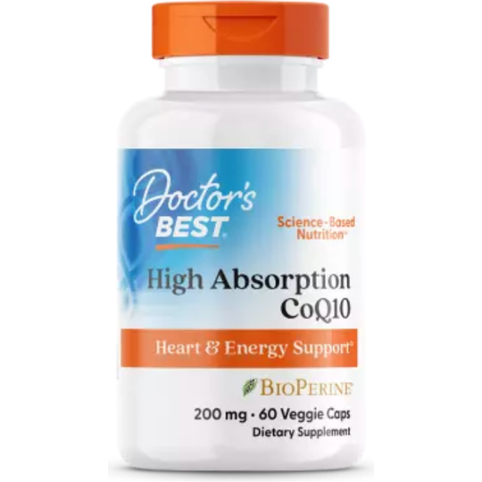 Doctor's Best High Absorption CoQ10 with BioPerine 200 mg 60 Veggie Capsules