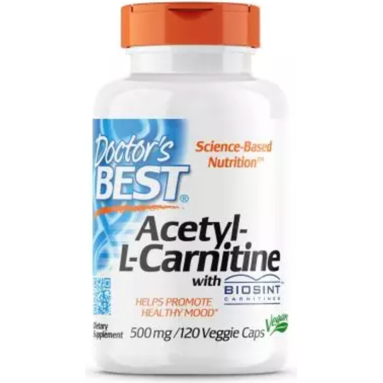 Doctor's Best Acetyl-L-Carnitine with Biosint Carnitines 500 mg 120 Veggie Capsules