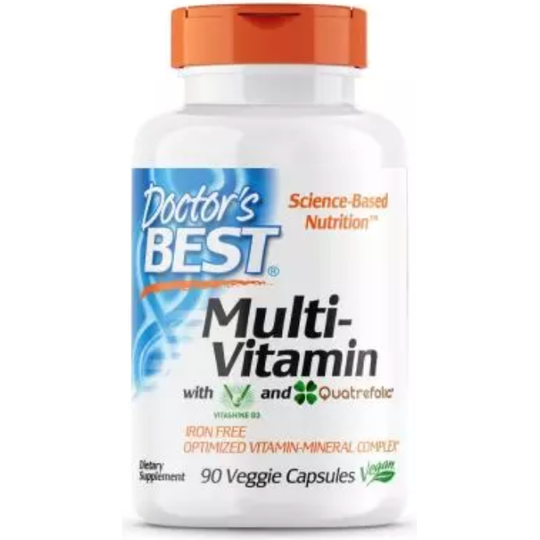Doctor's Best Multi-Vitamin with Vitashine D3 and Quatrefolic 90 Veggie Capsules