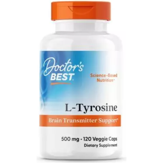 Doctor's Best, Best L-Tyrosine 500mg 120 Veggie Capsules