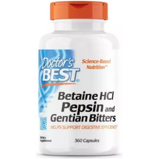Doctor's Best Betaine HCL, Pepsin and Gentian Bitters 360 Capsules