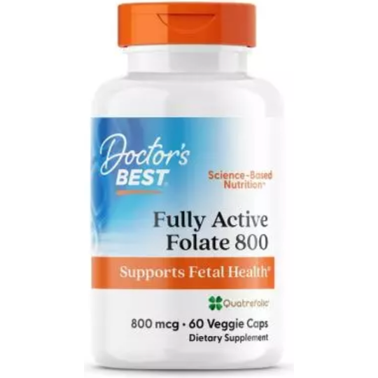 Doctor's Best Fully Active Folate 800, 800 mcg 60 Veggie Capsules