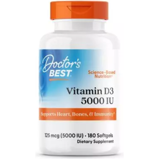 Doctor's Best Vitamin D3 125 mcg (5,000 IU) 180 Softgels