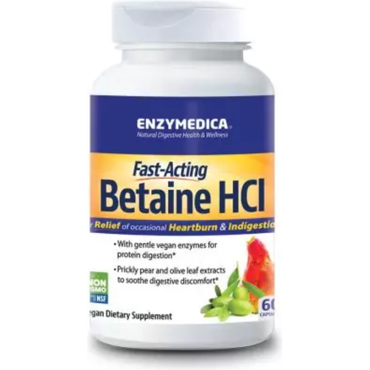 Enzymedica Betaine HCI 600mg 60 Capsules