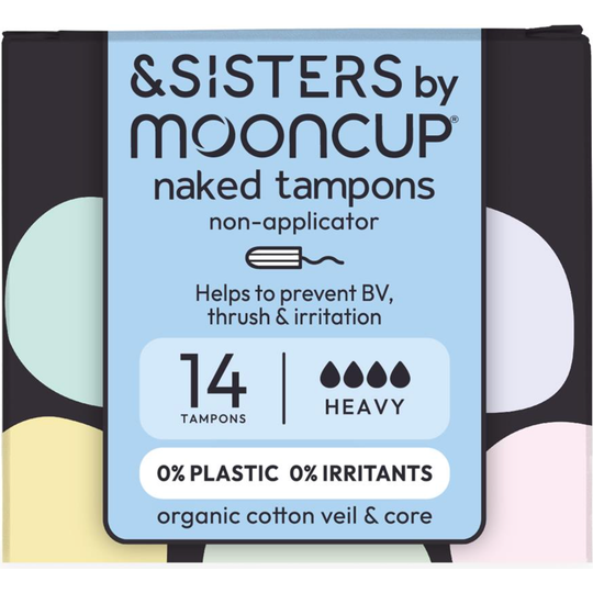 &SISTERS by Mooncup Gynaecologist Approved Non-Applicator Tampons Heavy 14 per pack