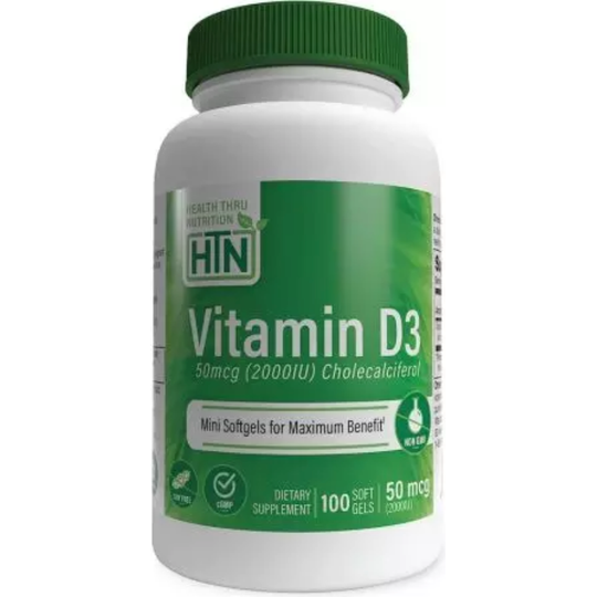 Health Thru Nutrition Vitamin D3 2,000iu 100 Softgels
