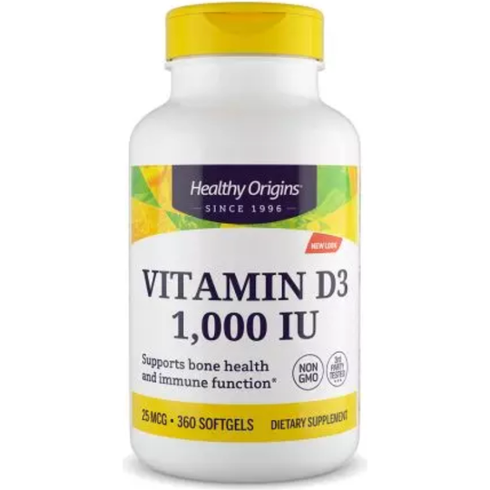 Healthy Origins Vitamin D3 1,000iu 360 Softgels