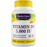 Healthy Origins Vitamin D3 5,000iu 120 Softgels