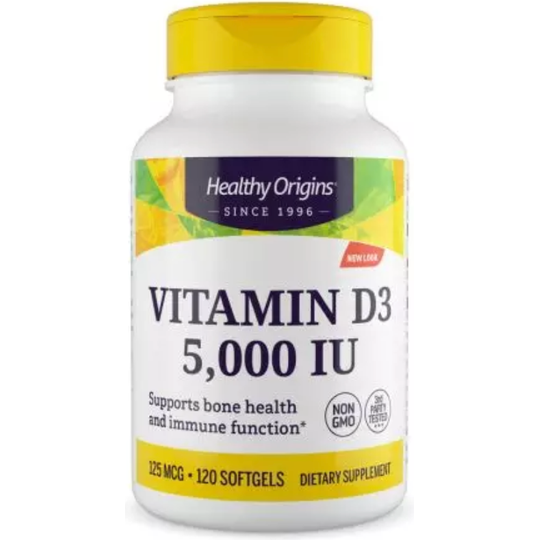 Healthy Origins Vitamin D3 5,000iu 120 Softgels
