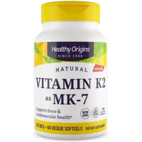 Healthy Origins Vitamin K2 as MK-7 100mcg 60 Veggie Softgels