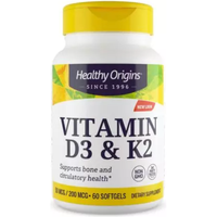 Healthy Origins Vitamin D3 & K2 60 Softgels