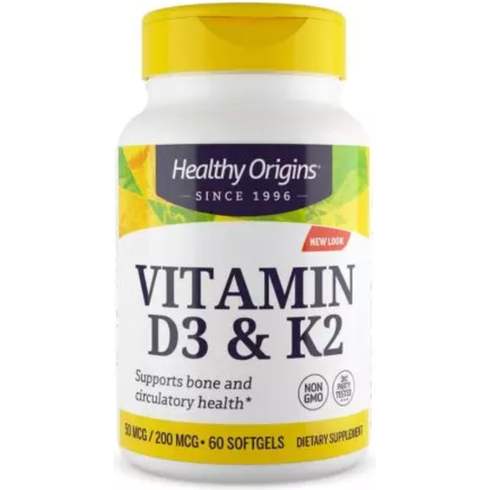Healthy Origins Vitamin D3 & K2 60 Softgels