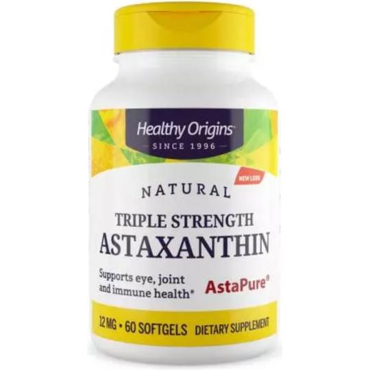 Healthy Origins Astaxanthin 12mg 60 Softgels