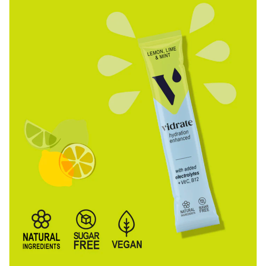 ViDrate Zero Sugar Hydration Sachets Lemon Lime & Mint X 10