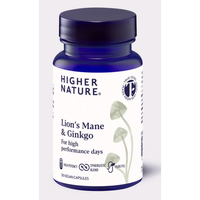 Higher Nature Lion’s Mane & Ginkgo 30 Vegan Capsules