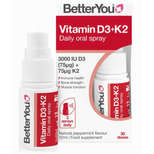 BetterYou Vitamin D3 3000iu + K2 Oral Spray 12ml