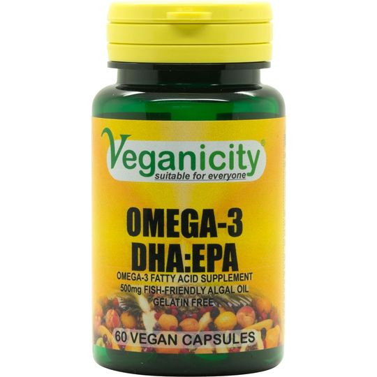 Veganicity Omega-3 DHA:EPA 500mg 60 Vegan Capsules
