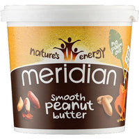 Meridian Butter 1kg Tubs 100% Nuts and No Palm Oil Smooth Peanut Butter