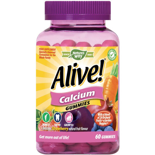 Natures Way Alive! Calcium Gummies with Vitamin D 60 Gummies