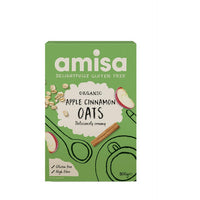 Amisa Organic Gluten Free Pure Porridge Oats – Apple & Cinnamon 300g