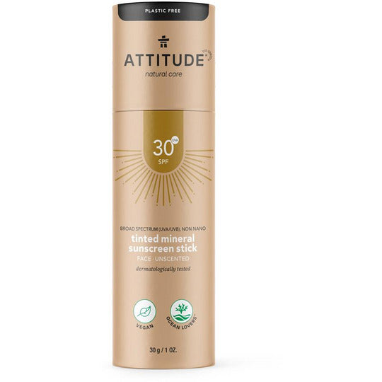Attitude Tinted Mineral Sunscreen Stick - SPF 30 - Fragrance Free 30g