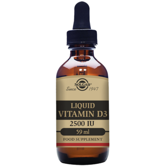 Solgar Liquid Vitamin D3 2500 IU (62.5 mcg) - Natural Orange Flavour - 59ml