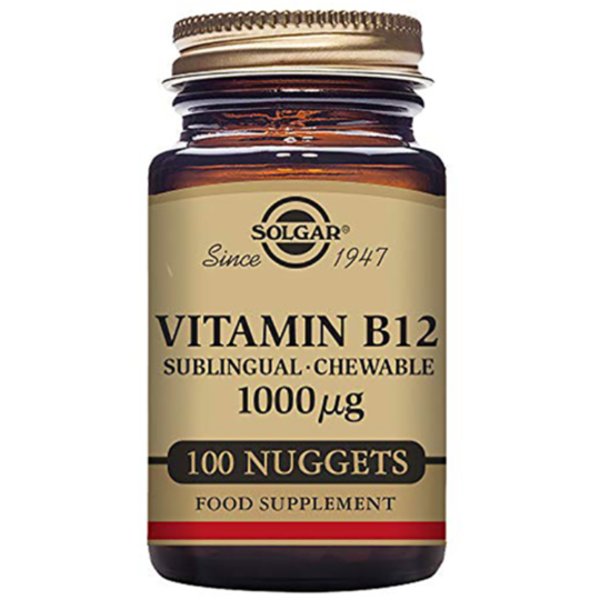 Solgar Vitamin B12 1000mcg Sublingual - 100 Chewable Nuggets