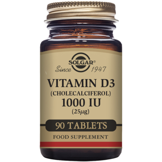 Solgar Vitamin D3 (Cholecalciferol) 1000 IU (25 mcg) 90 Tablets