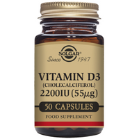 Solgar Vitamin D3 (Cholecalciferol) 2200 IU (55 mcg) 50 Vegetable Capsules