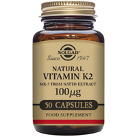 Solgar Natural Vitamin K2 (MK-7) 100 mcg Vegetable Capsules - Pack of 50