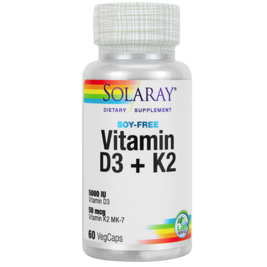 Solaray Vitamin D3 & K2 60 Vegcaps