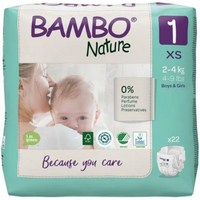 Bambo Nature Nappies - Size 1 Extra Small (22 pack size)