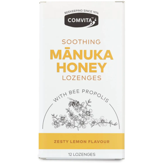 Comvita Manuka Honey with Bee Propolis Lozenges - Zesty Lemon 12s