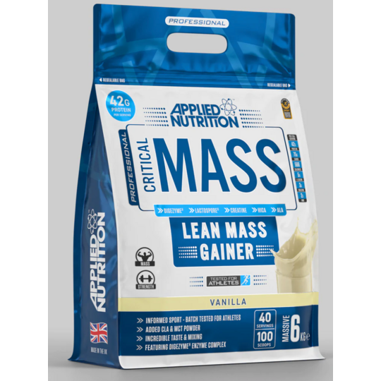 APPLIED NUTRITION CRITICAL MASS PROFESSIONAL - LEAN MASS GAINER VANILLA 6KG