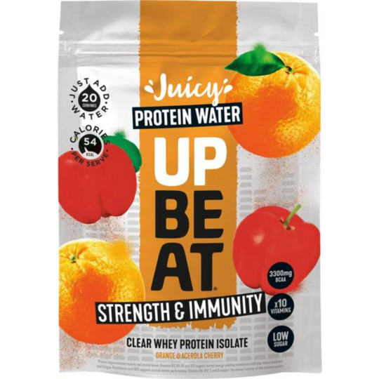 Upbeat Orange & Acerola Cherry Strength & Immunity Protein Powder 350g