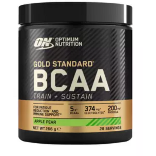 OPTIMUM NUTRITION GOLD STANDARD BCAA TRAIN + SUSTAIN APPLE PEAR 266g